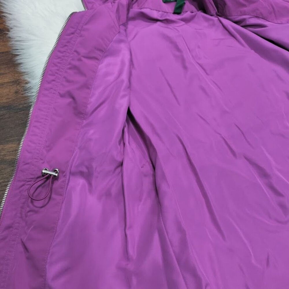 Lauren Ralph Lauren Long Sleeve Twee Utility Hooded Raincoat Jacket Purple PS - Picture 10 of 14
